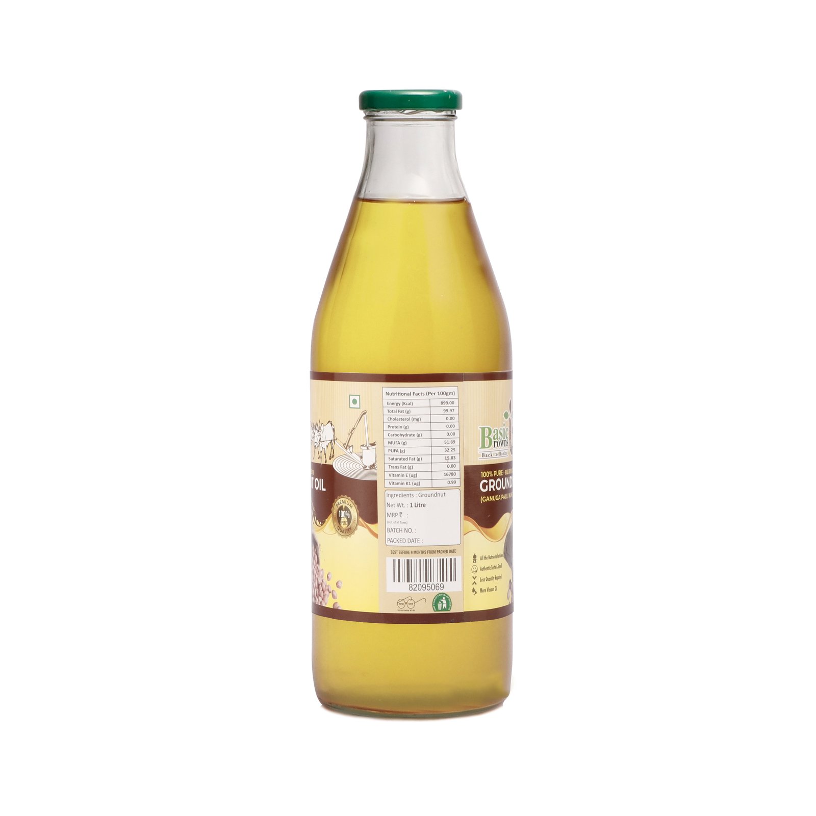 BasicBrowns Bull Driven Groundnut Oil L - Image 3